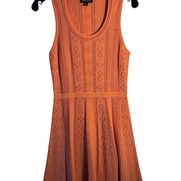 Etcetera XS Orange Knit Sleeveless Dress With Fit & Flare Design - Picture 2 of 11